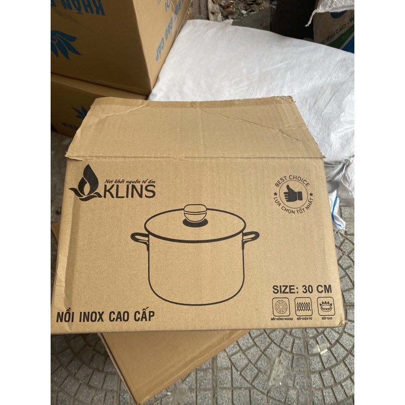 NỒI LUỘC GÀ INOX SZ TO KLINS 30cm TO DÀY DẶN ĐẸP VÙNG KÍNH