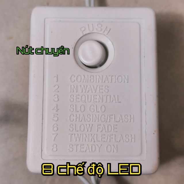 Dây đèn LED chớp nháy màu trắng / 8 kiểu chớp, dây 5M