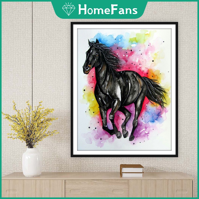 Bộ Tranh Đính Đá 5D Tự Làm Hình Ngựa Nhiều Màu 40x50cm Trang Trí Nhà Cửa