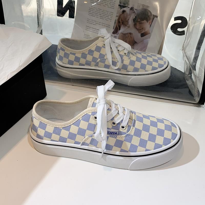 Già Sneaker Kẻ Caro Phong Cách Ulzzang