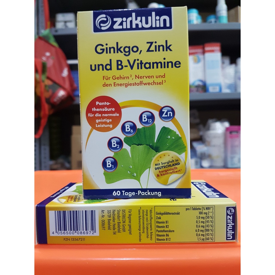 Hàng Sale bổ não Zirkulin Ginkgo của Đức date 2/2023