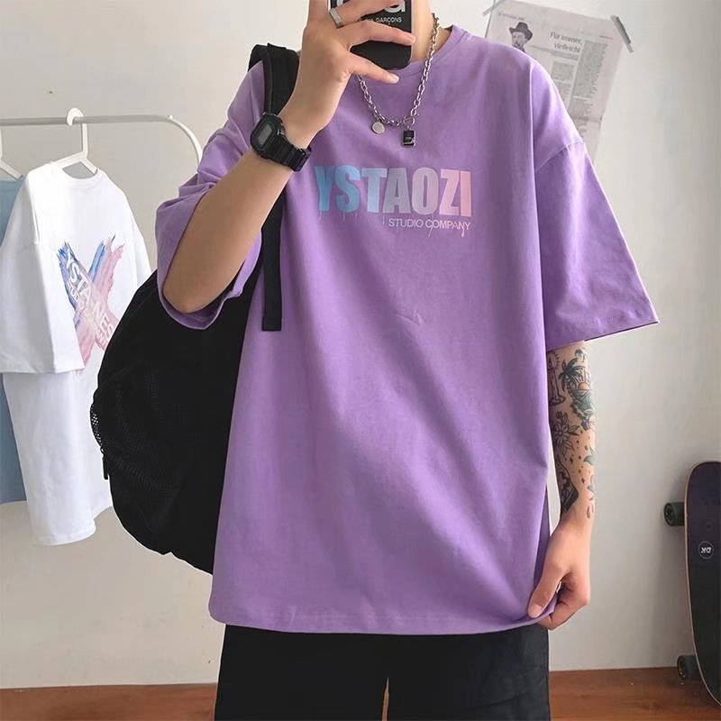 Áo Thun Cổ Tròn Tay Nửa In Chữ Phong Cách Hip Hop Thời Trang Mùa Hè Dành Cho Couple 2022