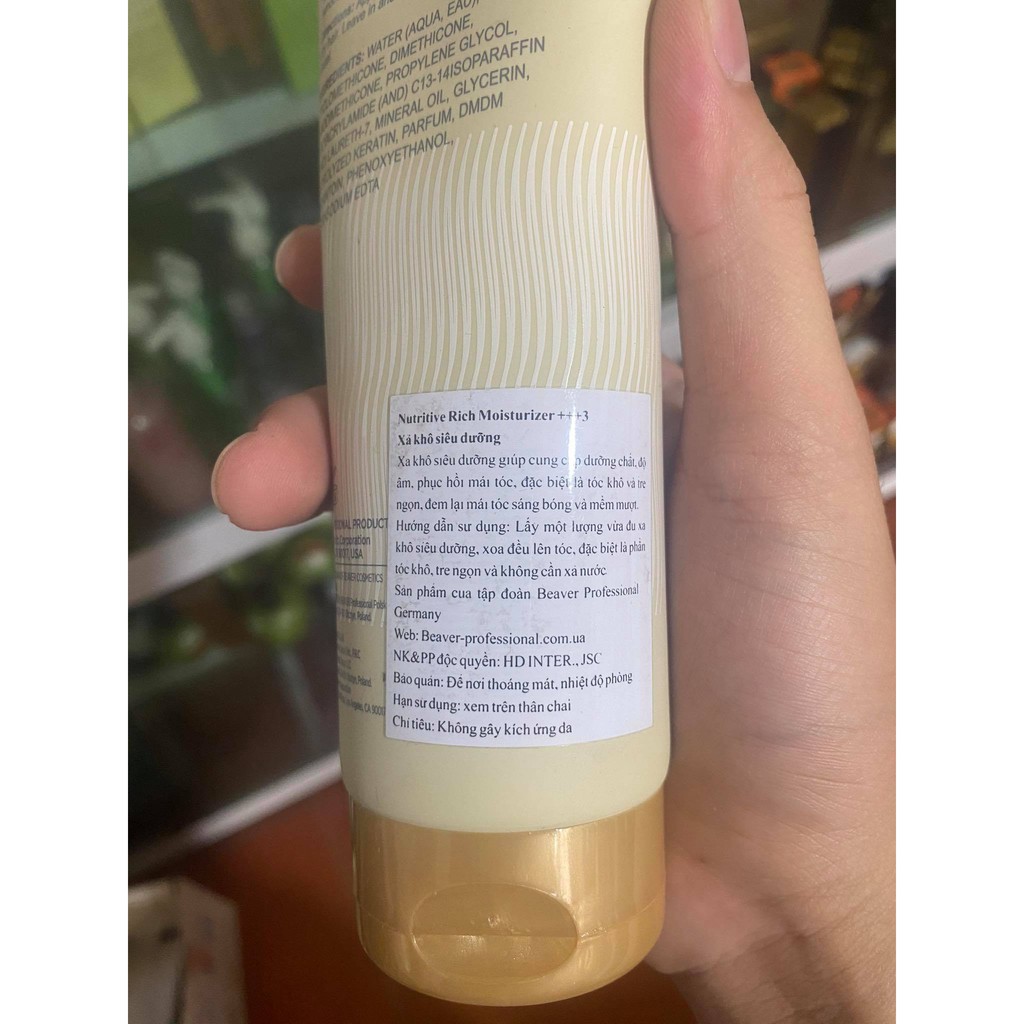 Xả khô siêu dưỡng Beaver Hydro Nutritive Rich Moisturizer +++3 200ml