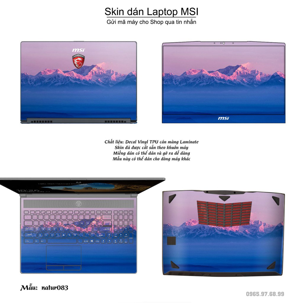 Skin dán Laptop MSI in hình thiên nhiên nhiều mẫu 4 (inbox mã máy cho Shop)