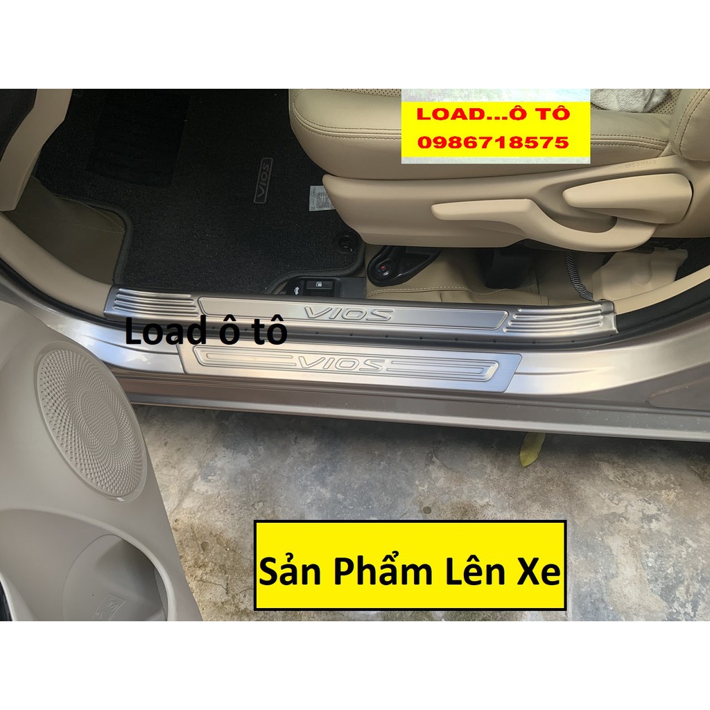 Ốp bậc cửa, Nẹp Bước Chân Xe Toyota Vios 2023-2019 Trong, Ngoài Hàng Inox, Ốp bậc chân Vios