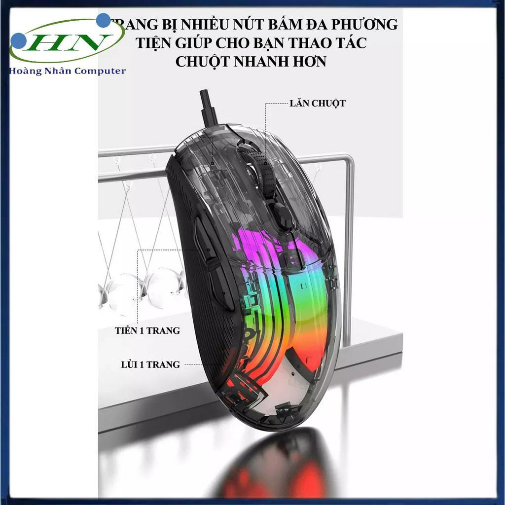 Chuột gaming XUNFOX XYH10 có dây trong suốt led RGB 16.8 triệu màu