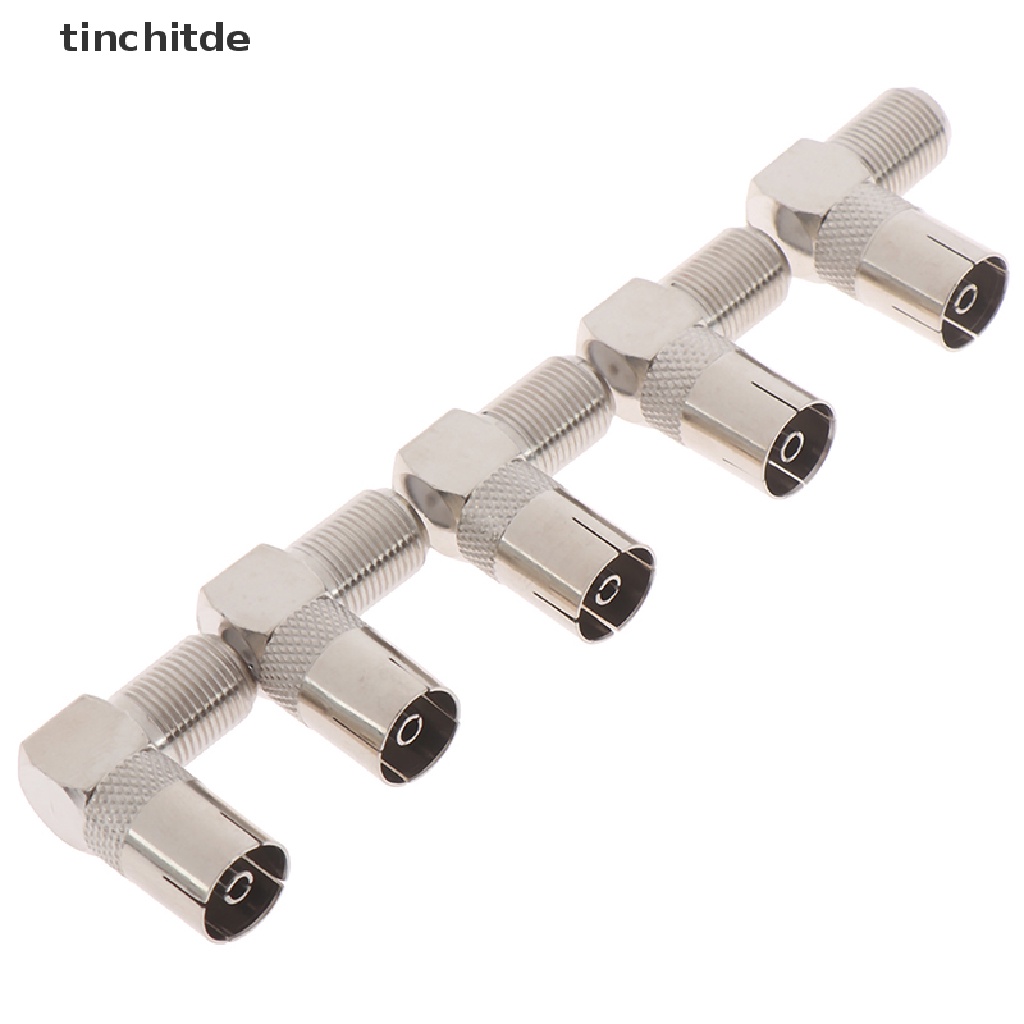 Bộ 5 Đầu Nối RF Góc 90 Độ Nối F Female Sang Female Cho TV