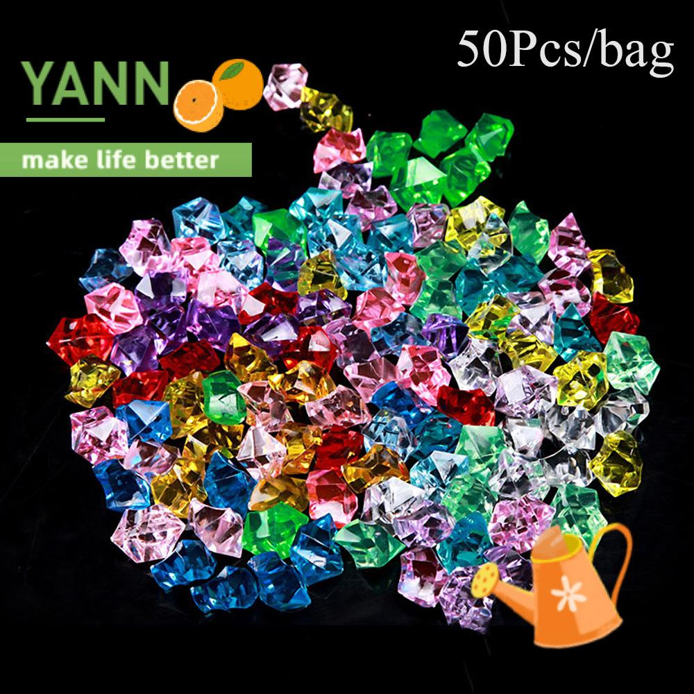 Túi 50 viên đá nhân tạo nghệ thuật nhiều màu lấp lánh cho bể cá/ bình hoa giấy
