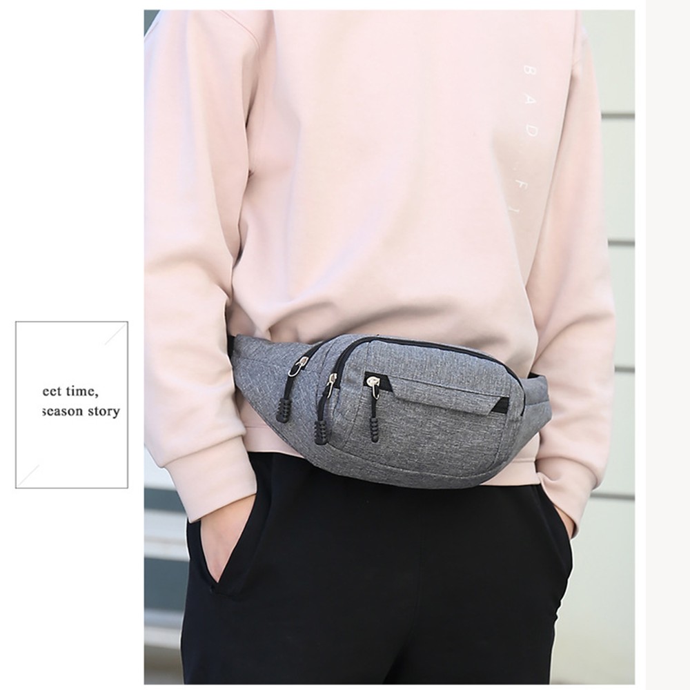 Túi đeo chéo thời trang chống thấm vải Oxford - Túi đeo eo lưng thể thao nam nữ phong cách Hàn Quốc