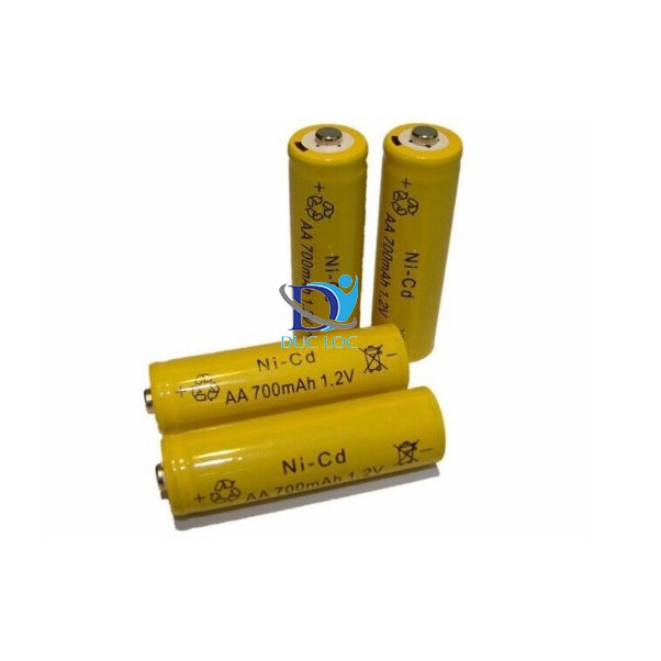 Combo 4 viên pin tiểu sạc lại, pin AA 700mAh 1,2V Ni-CD