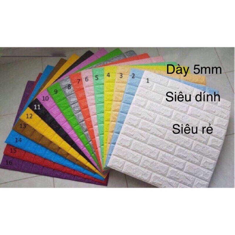 Xốp dán tường 3D BAO ĐẸP Dày 5mm SIÊU DÍNH kích thước 70-77cm