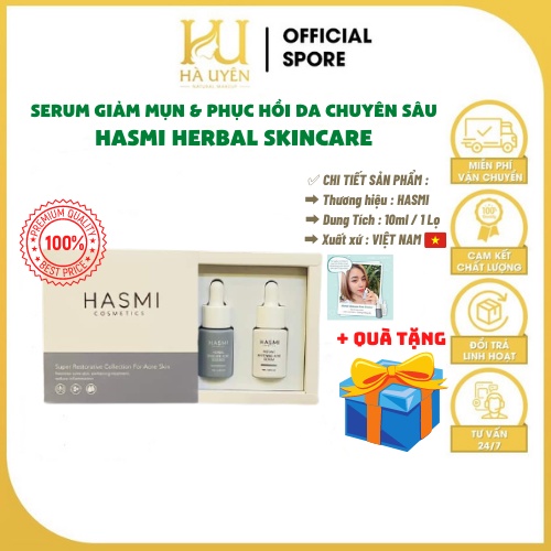 Serum Giảm Mụn, Dưỡng Da, Phục Hồi Da Chuyên Sâu, An Toàn Và Hiệu Qủa HASMI HERBAL SKINCARE - 10ml [ Auth ]