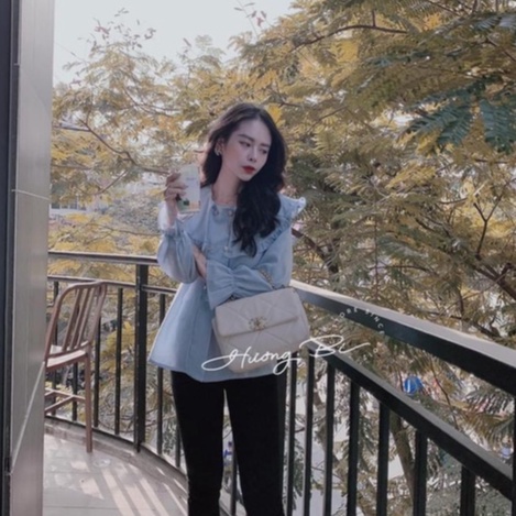 Bán Sỉ Áo sơ mi cổ bèo kẻ sọc xanh chất đũi xốp cho nữ- kèm ảnh thật | BigBuy360 - bigbuy360.vn