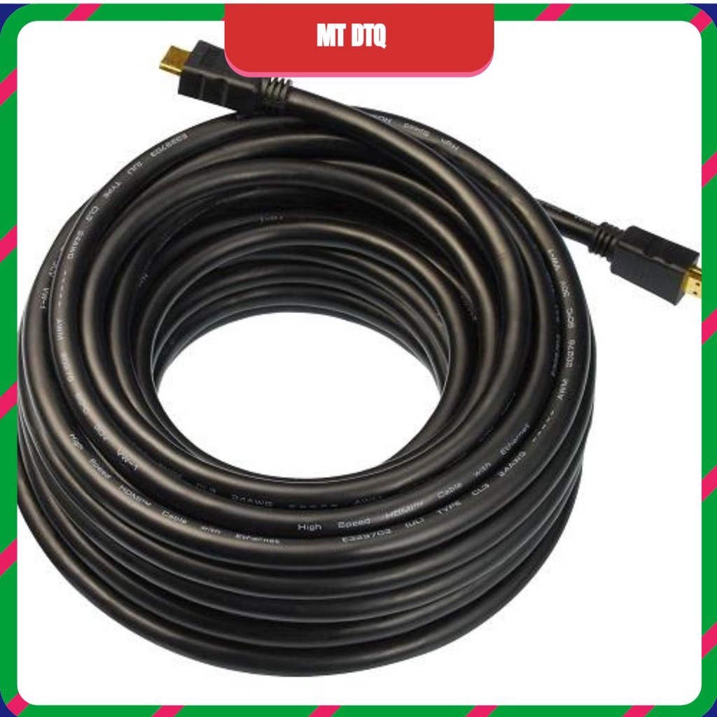 Cáp HDMI tròn đen dài 15M hàng xịn - Dây cáp kết nối 2 đầu hdmi 1.4 giá rẻ