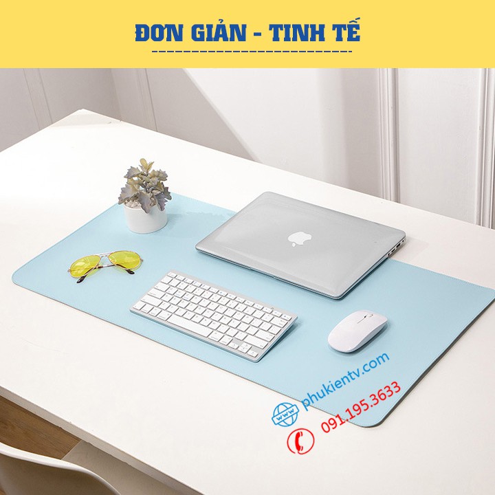 Thảm da trải bàn làm việc Deskpad - Lót chuột mouse pad - Tấm lót bàn di chuột cỡ lớn - Bằng Da PU Mượt Mà - Mịn - Êm