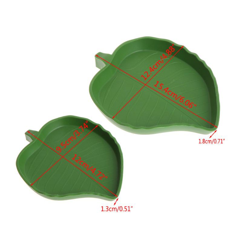 Set 2 Bát Ăn Hình Chiếc Lá Cho Thú Cưng Bò Sát