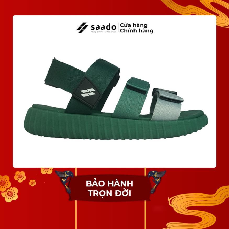 [CHÍNH HÃNG] SANDAL SAADO | BC01 Fresh –  Màu Xanh Rêu Pantone Đế Xuồng | Giày Sandal Nam Nữ Thương Hiệu Mỹ Cao Cấp -ku7