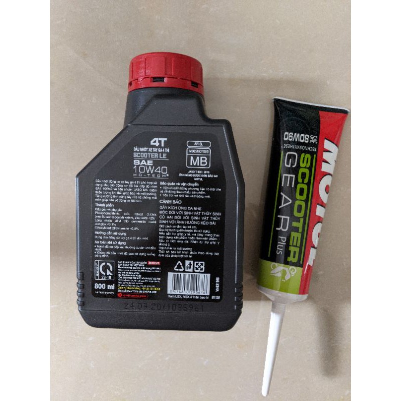 Nhớt xe Motul Le Scooter 10W40 800ml tặng Motul Gear Oil 80w90 120ml