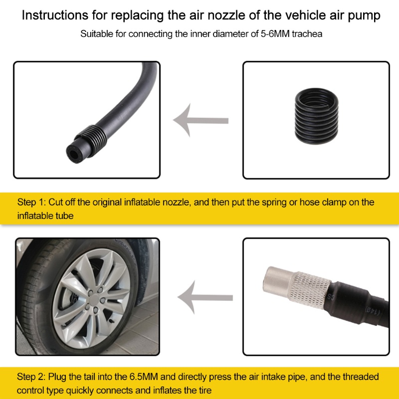 Đầu Nối Ống Bơm Khí Nén Bằng Kim Loại 6 5mm Chuyên Dụng