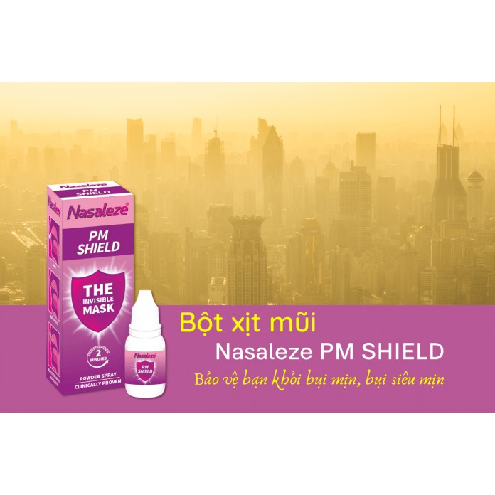 Ngăn ngừa bụi siêu mịn 𝐏𝐌 𝟐.𝟓 - Xịt mũi Nasaleze PM Shield - Được được nghiên cứu công bố tại Anh