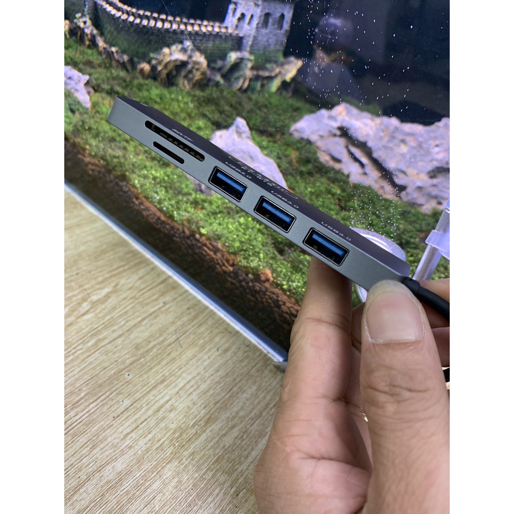 Cáp Chuyển USB Type C to HDMI + 3 USB 3.0 + SD Card Reader + TF Card Earldom W18 - Hàng Chính Hãng