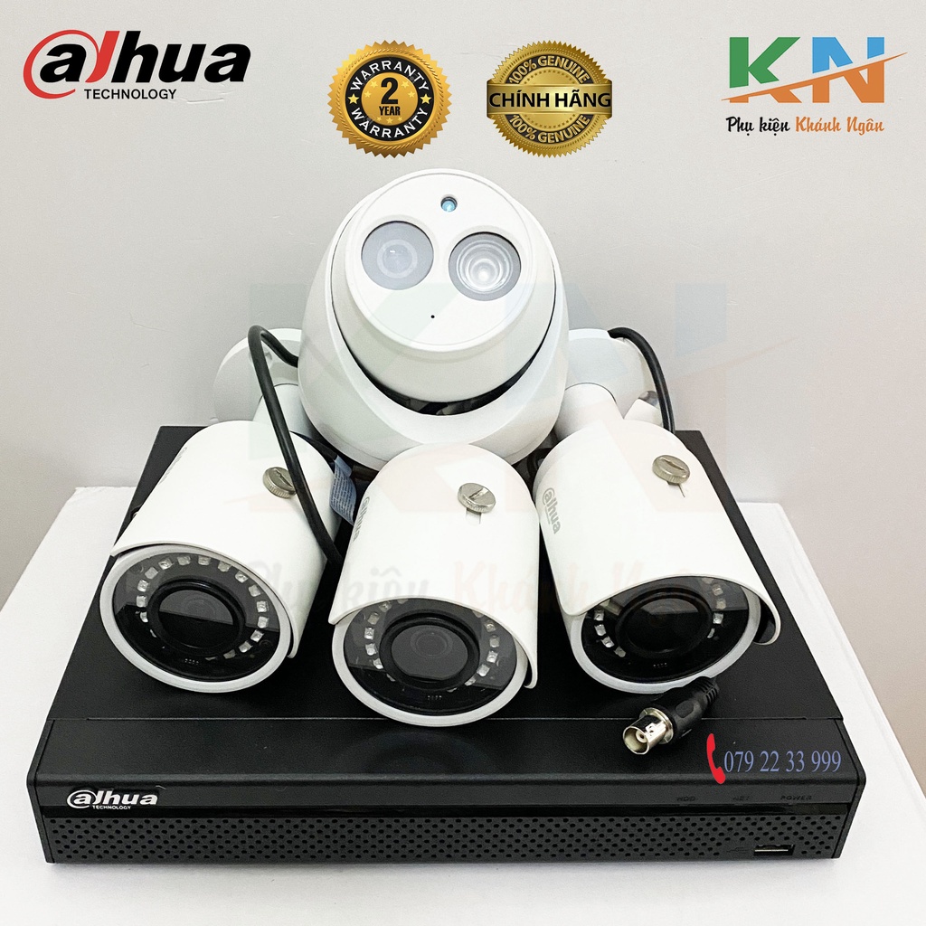 Bộ 4 Camera Dahua 2.0 mắt 1200SP hoặc mắt có míc 1200EMP-A,đầu ghi 5104HS-X. Hàng chính hãng BH 2 năm