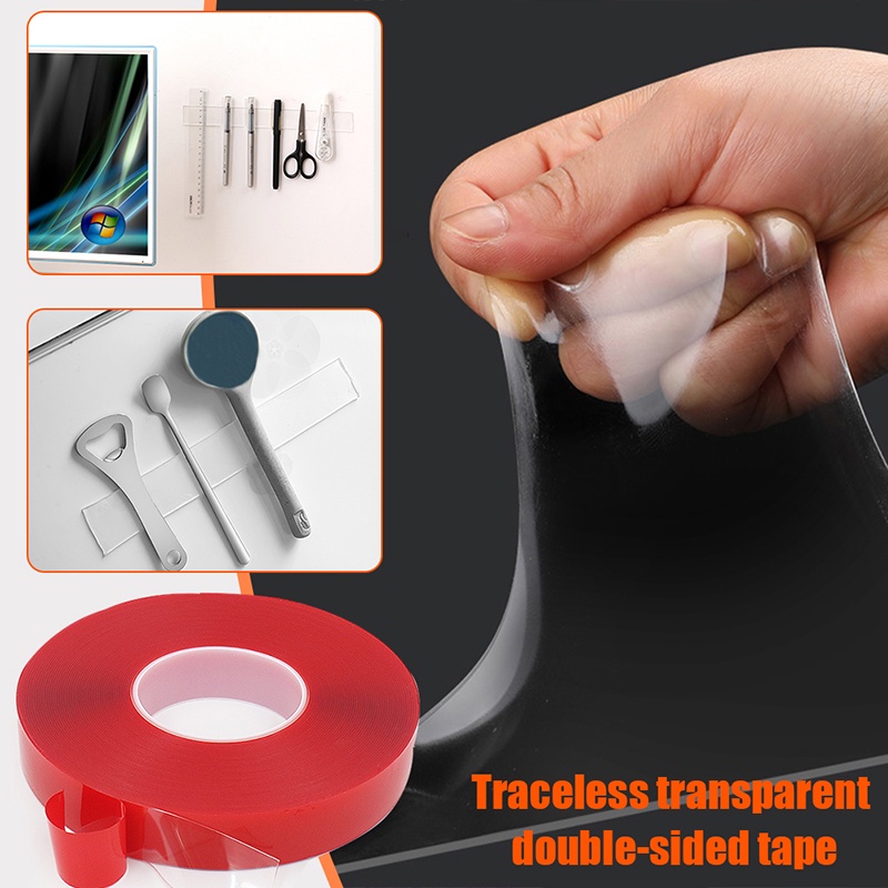 Cuộn Băng Keo Hai Mặt 5M Rộng 10/15MM Trong Suốt Hai Mặt