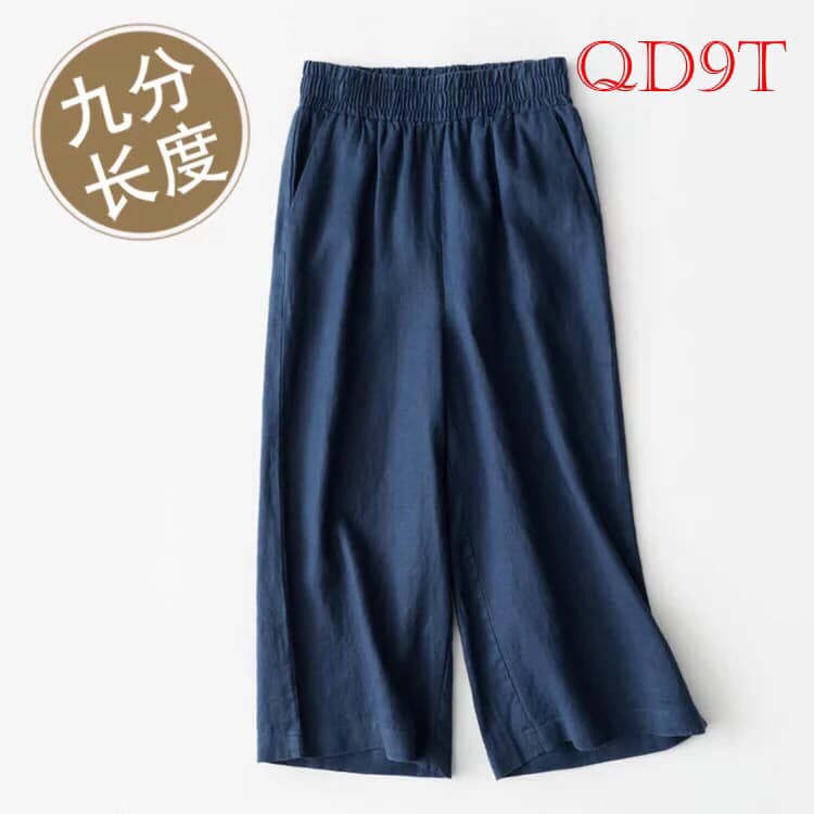 Quần culottes đũi dài ống rộng, cạp cao , thiết kế công sở