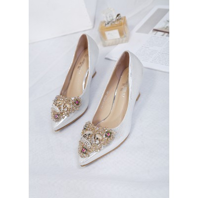 Giày đế xuồng mặt đá lấp lánh  gót cao 5p và 8p bền đẹp êm chân size 33/40   0