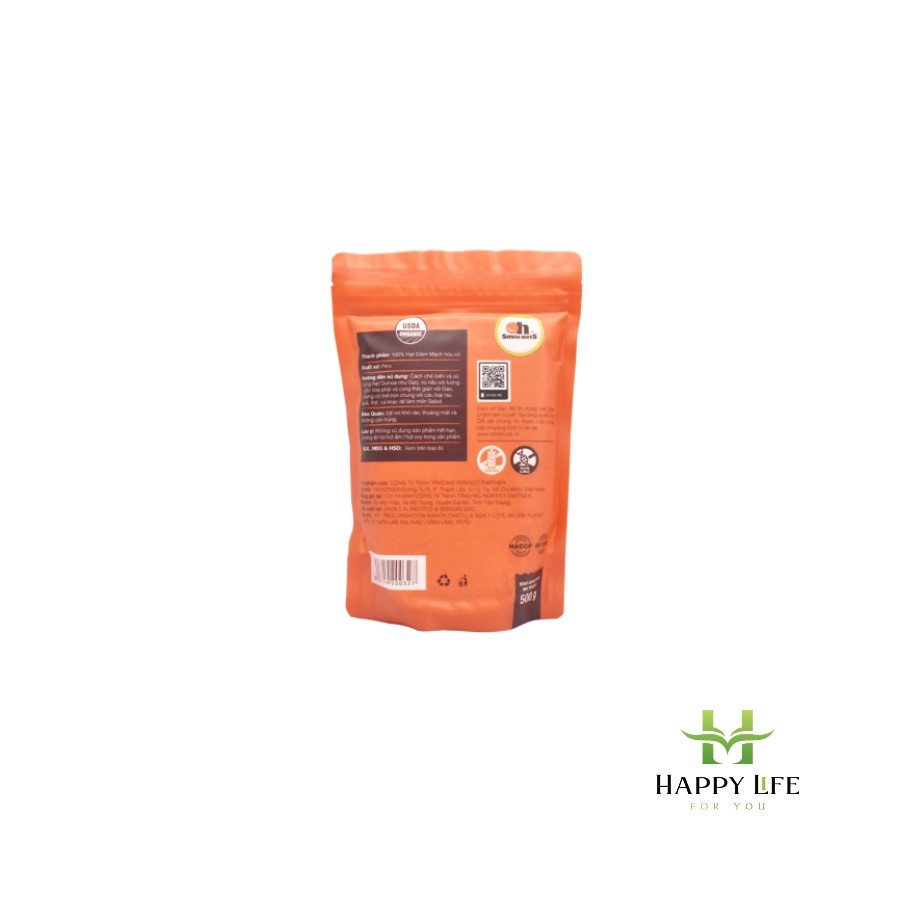 Hạt Quinoa, diêm mạch trắng hưu cơ hộp 600g, nhập khẩu Peru - Happy Life for You