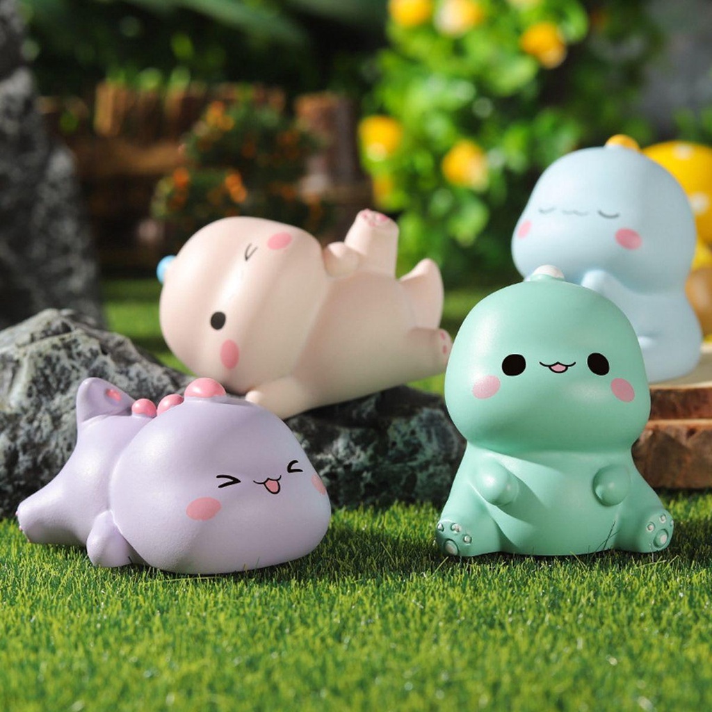 Đồ trang trí Khủng Long Hoạt Hình Mini Bằng Nhựa Resin Trang Trí Nhà Cửa