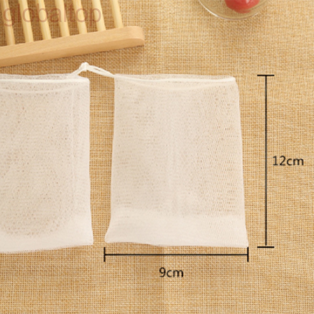 Túi lưới đựng xà phòng bằng nhựa 2 lớp làm thủ công có dây treo tiện dụng