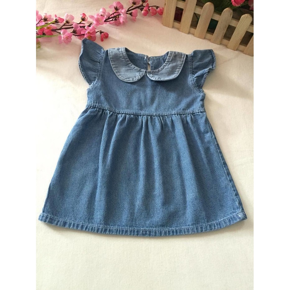 Đầm JEANS Họa Tiết Hoa TULIP Cho Bé 1-5 Tuổi