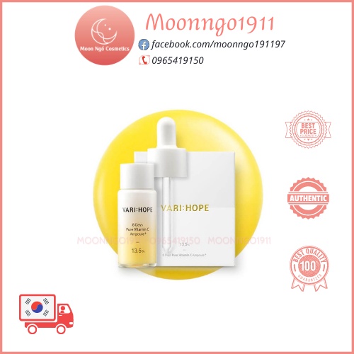 [Mã 44FMCGSALE1 giảm 10% đơn 250K] Serum Dưỡng Trắng 8 Ngày Vari Hope 8 days Pure Vitamin C Ampoule Plus (15ml)