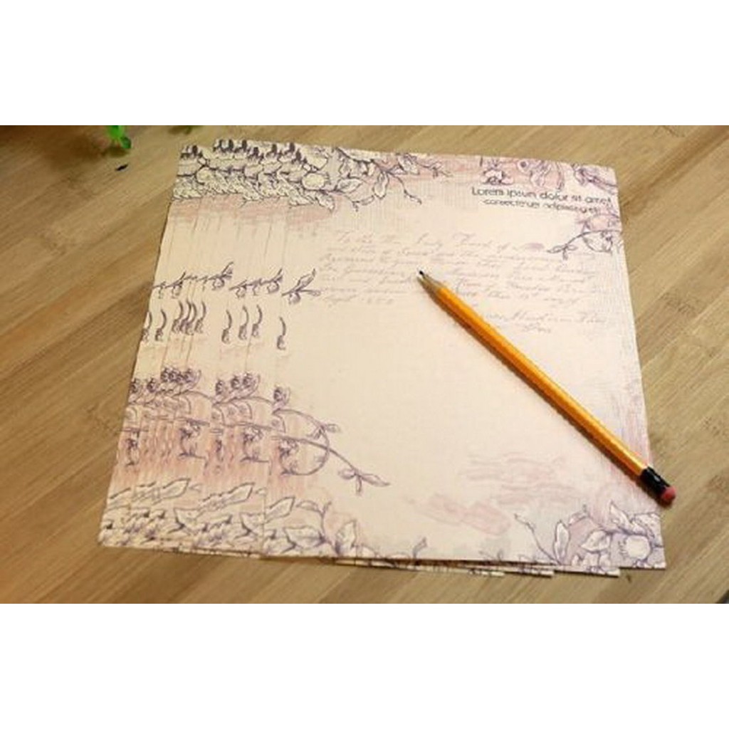 10 Tấm giấy chuyên viết thơ in hoa lá phong cách retro cổ điển