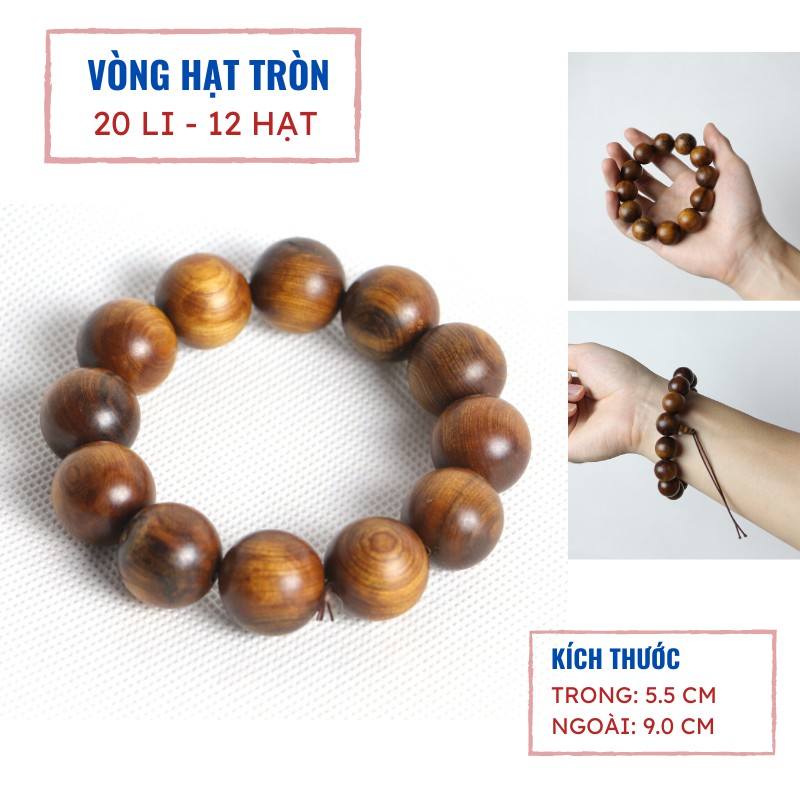 Vòng tay gỗ bách xanh hạt tròn dành cho nam nữ - nhiều kích thước