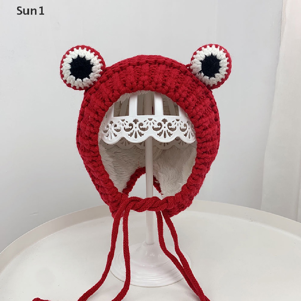 1 &gt; Mũ Len beanie Hình Ếch Hoạt Hình Giữ Ấm Cho Bé