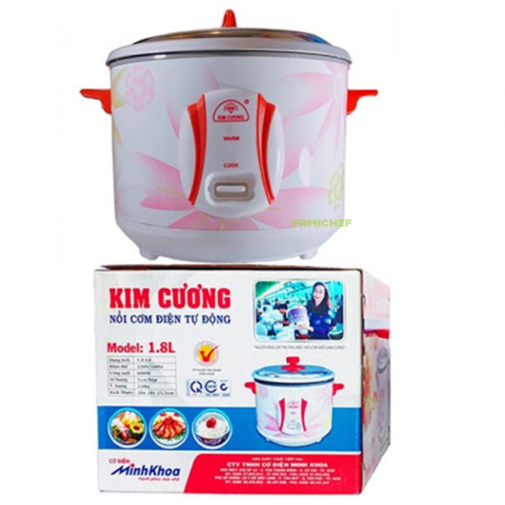 Nồi cơm điện nắp rời Kim Cương KC002 1.8 lít