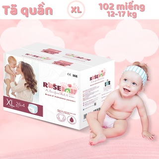 Thùng bỉm quần rose baby size xl
