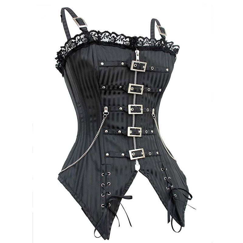 Gothic Fashion Zipper Tight Top Y2K Women