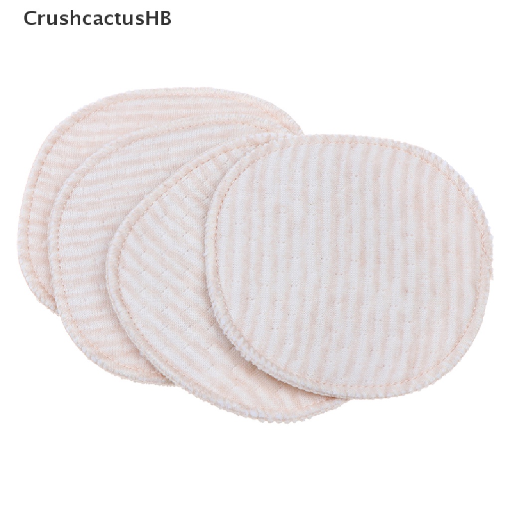 [CrushcactusHB] Túi 4 Miếng Lót Ngực Bằng Cotton Hữu Cơ Tự Nhiên Có Thể Giặt Được