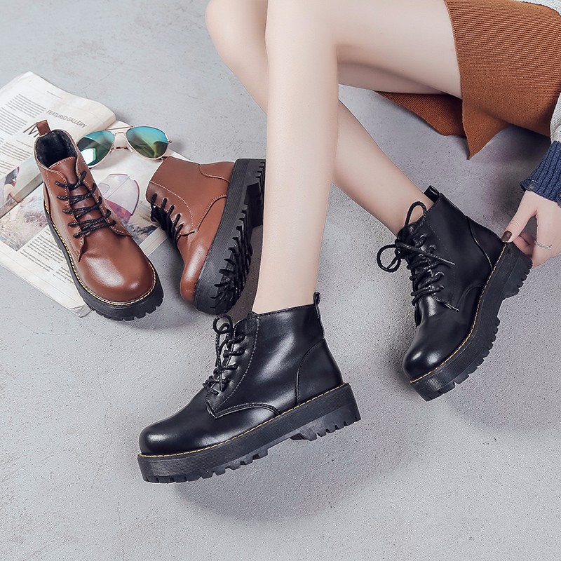 G28 Giày cao cổ Retro da cao cấp đẹp 2 màu