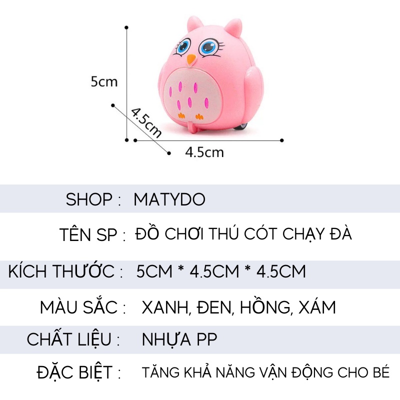Đồ chơi thú chạy cót mini, động vật đáng yêu chạy dây cót giúp bé rèn luyện khả năng vận động DC011