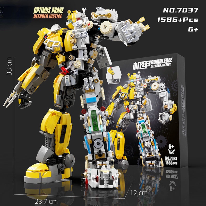 Đồ chơi Lắp ráp Mô hình LW 7037 7038 Moc Super Bumblebeeed Mecha Defender Justice Heroed Robot