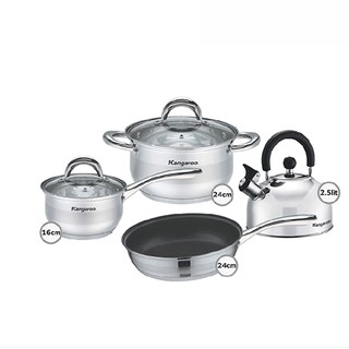 Bộ nồi chảo quánh ấm Kangaroo KG998M