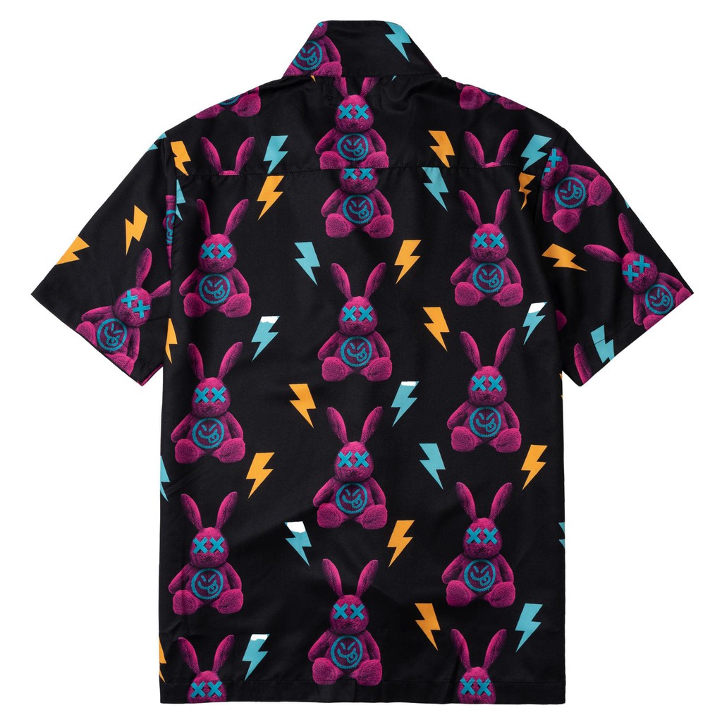 Áo sơ mi tay ngắn họa tiết BAD RABBIT tay lỡ, FORM UNISEX| CHUẨN CAO CẤP 1:1