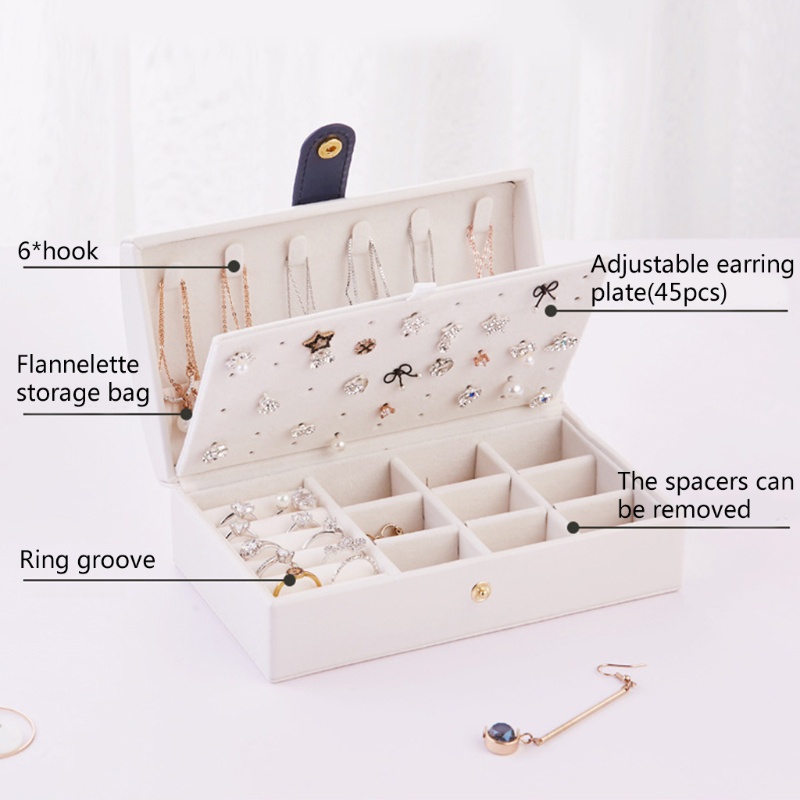 Hộp Đựng Trang Sức Giả Da 2 Tầng Chống Thấm Nước