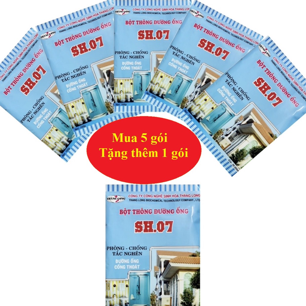 Bột thông tắc cống, Bột thông cống, Bồn cầu, Đường ống, Bồn rửa mặt CHÍNH HÃNG CÔNG TY SH.07