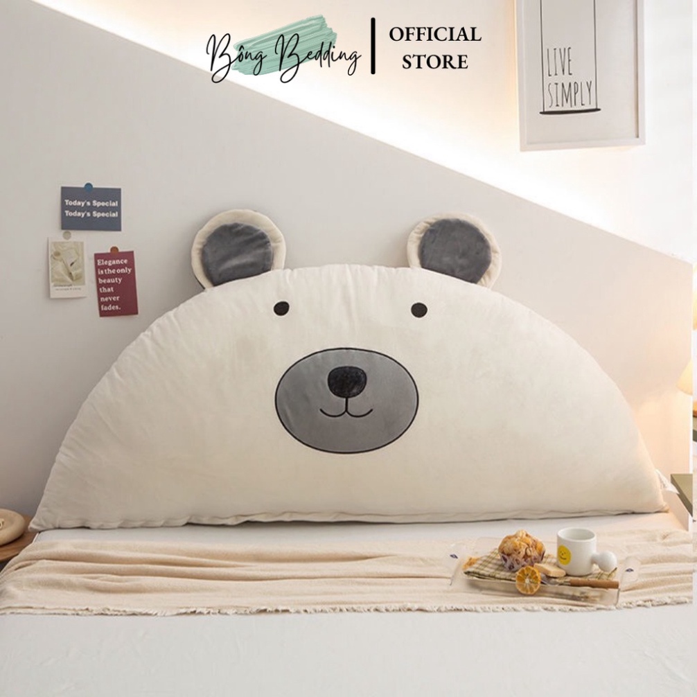 Gối Tựa Đầu Giường HIN BEDDING Hình Thú Chất Liệu Nỉ Nhung Cao Cấp Hàng Có Sẵn 1m5