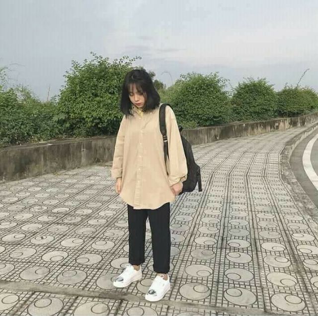 Áo sơ mi trơn vải lụa form unisex (ảnh thật) | BigBuy360 - bigbuy360.vn